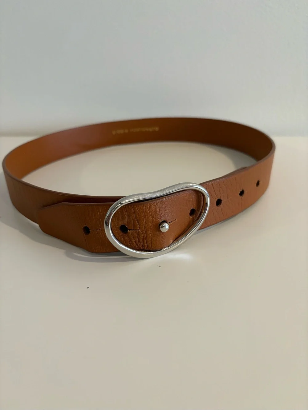 Lizzie Fortunato || Wide Georgia Belt in Tan Silver Tone Buckle